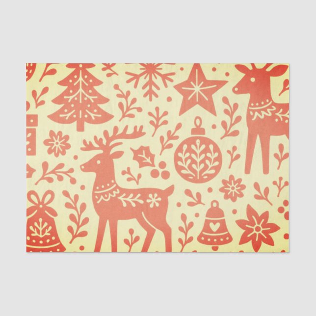MOUSSELINE PAPIER MOUCHOIR MODÈLE DE NOËL SCANDINAVE (Recto)