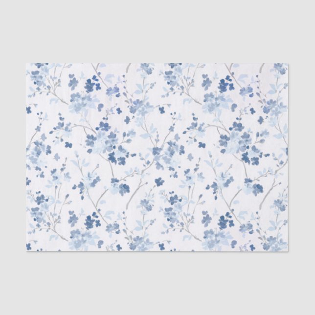 Mousseline papier mouchoir myosotis (Recto)