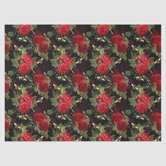 Mousseline Papier mouchoir série Red Rose Bee Design 18 (Recto)