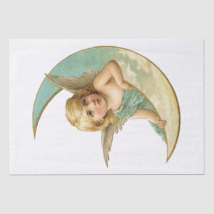Mousseline PAPIER MOUSSELINE: ANGE vintage ET LUNE