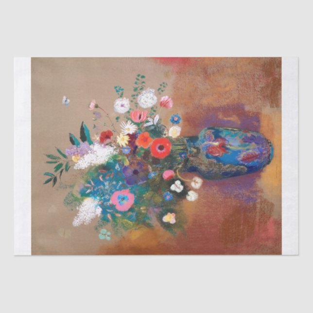 MOUSSELINE PAPIER MOUSSELINE: BOUQUET DE FLEURS : ODILON REDO (Recto)