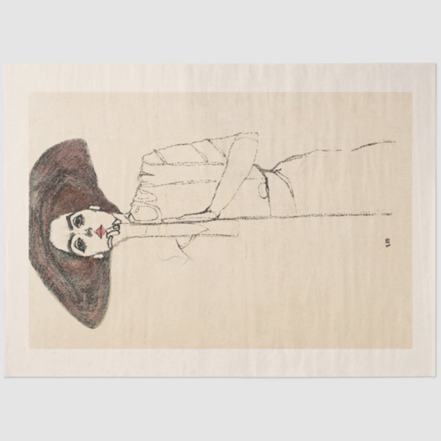 MOUSSELINE PAPIER MOUSSELINE: EGON SCHIELE : PORTRAIT DE LA F (Recto)