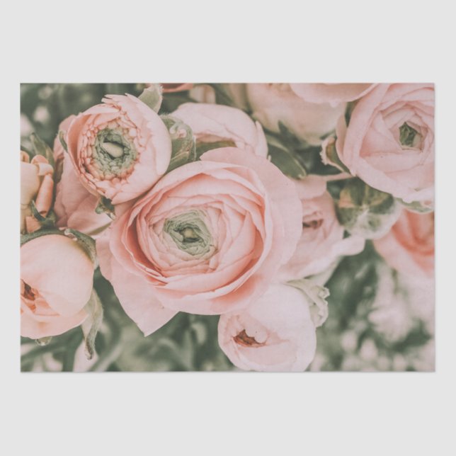 MOUSSELINE PAPIER MOUSSELINE: PEONIES ROSES (Recto)