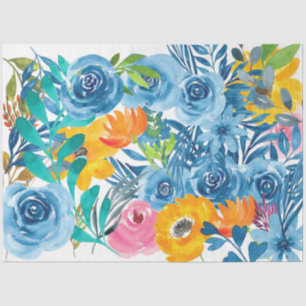Mousseline Papier Mousseline- Watercolor Blues- Tissue Paper