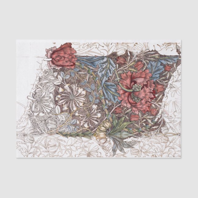 MOUSSELINE PAPIER MOUSSELINE: WILLIAM MORRIS : TULIP SAUVAGE (Recto)