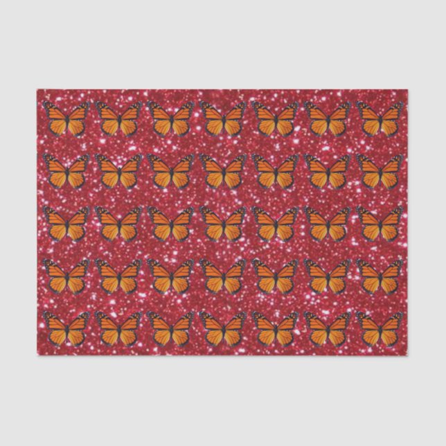 Mousseline Papier orange Sur Papier Tissu De Parties scintill (Recto)