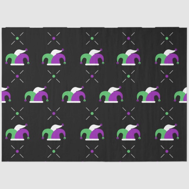 Mousseline Papier papier Casquette Mardi Gras Jester (Recto)