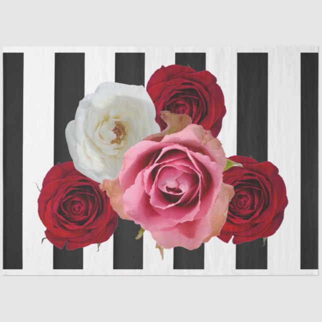 Mousseline Papier papier de découpage Rose 3D (Recto)