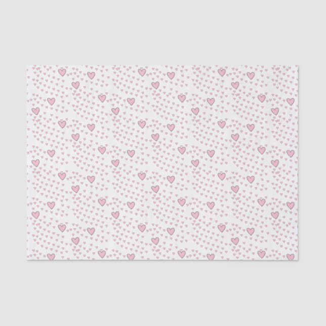 Mousseline Papier papier Heureuse Sainte-Valentin Coeurs rose (Recto)