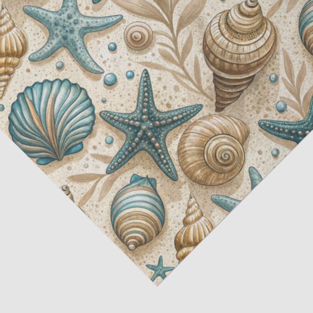 Mousseline Papier papier Motif de coquillage (Détail)