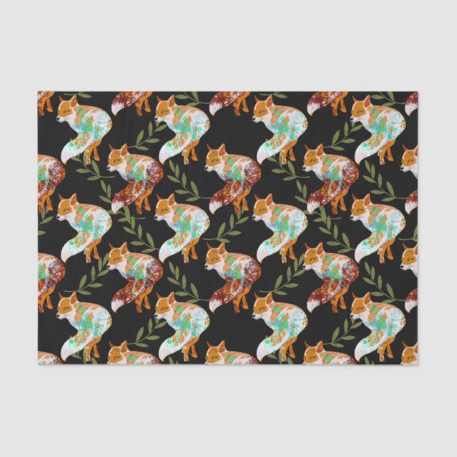 Mousseline Papier papier Motif Fox (Recto)