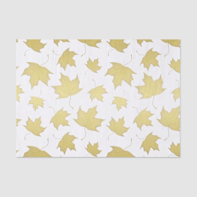 Mousseline Papier papier Motif Gold Maple Feuille (Recto)