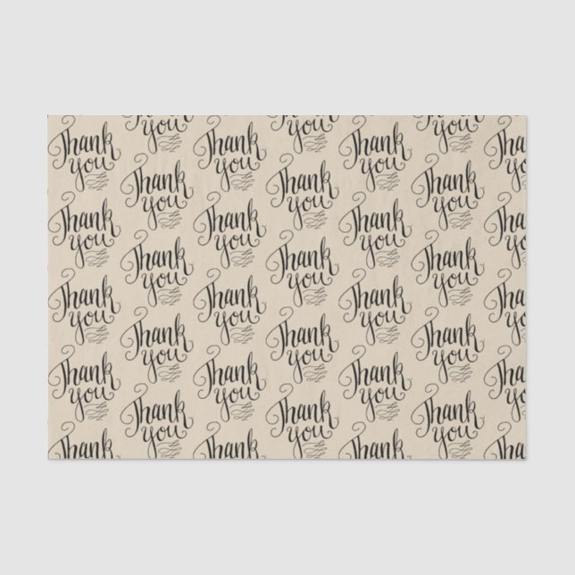 Mousseline Papier papier Motif Merci (Recto)