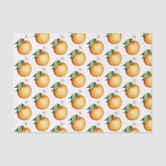 Mousseline Papier papier Motif Oranges (Recto)