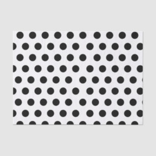 Mousseline Papier papier papier à fond noir et blanc Polka