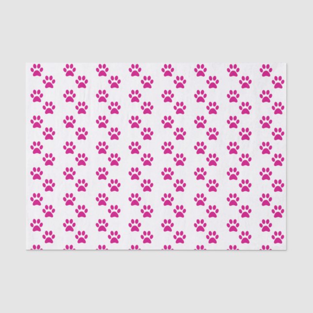 Mousseline Papier papier papier Empreinte de patte rose (Recto)