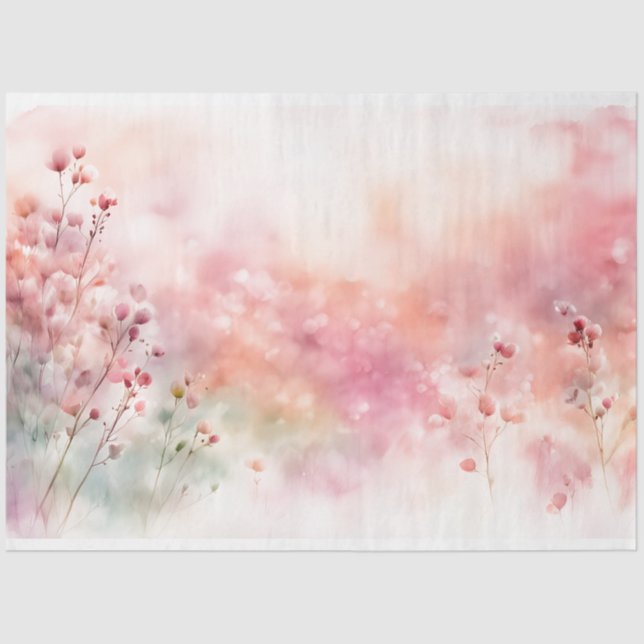 Mousseline Papier papier papier Fleur sauvage rose (Recto)