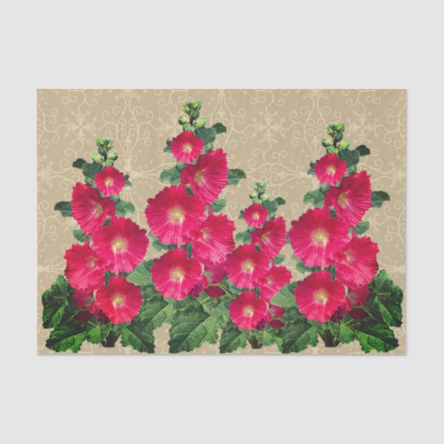 Mousseline Papier papier papier Hollyhocks (Recto)
