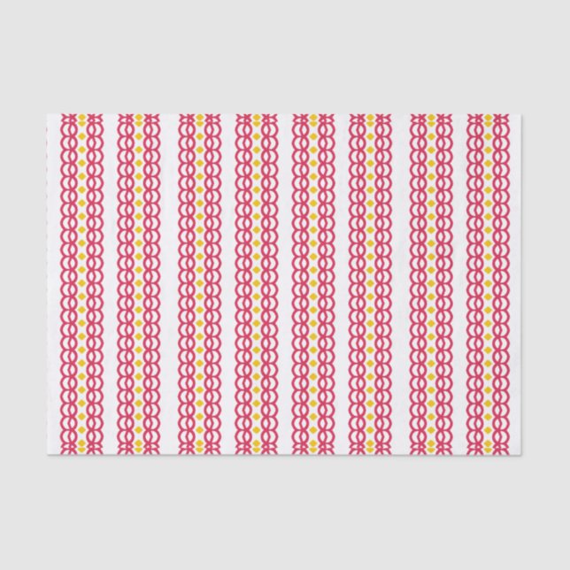 Mousseline Papier papier papier Motif rouge et jaune (Recto)