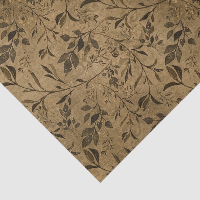 Mousseline Papier papier papier papier Motif Grunge Leaf (Détail)