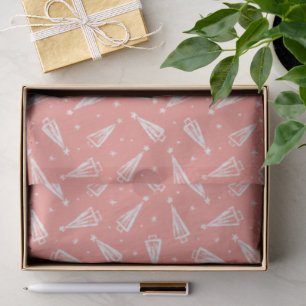 Mousseline Papier papier papier papier Motif Pink Christmas T
