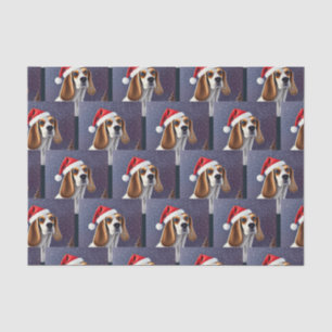Mousseline Papier papier papier Père Noël de Noël beagle