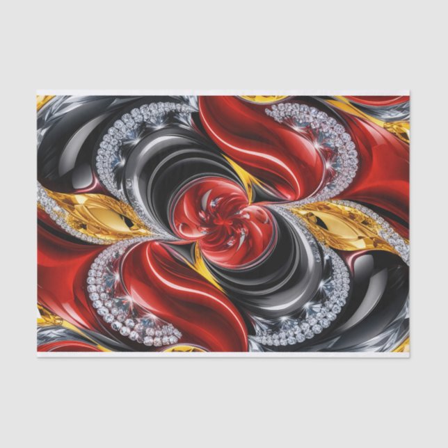 Mousseline Papier papier Tissu avec design couleur allemande (Recto)