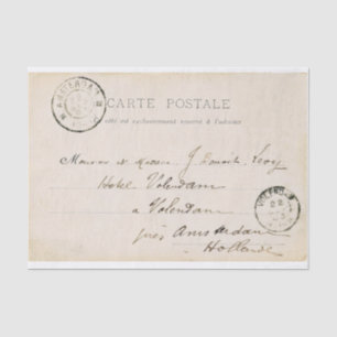 Mousseline Papier papier tissu de carte postale vintage