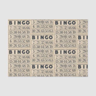 Mousseline Papier papier Tissu de la carte de Bingo vintage