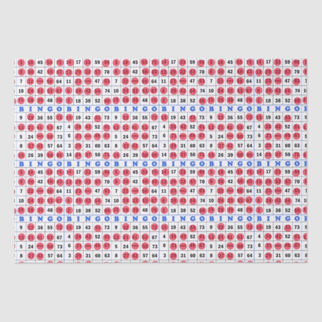 Mousseline Papier papier tissu de la carte Gamme Bingo (Recto)