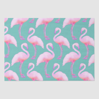 Mousseline Papier papier Tissu Flamant rose d'aquarelle rose