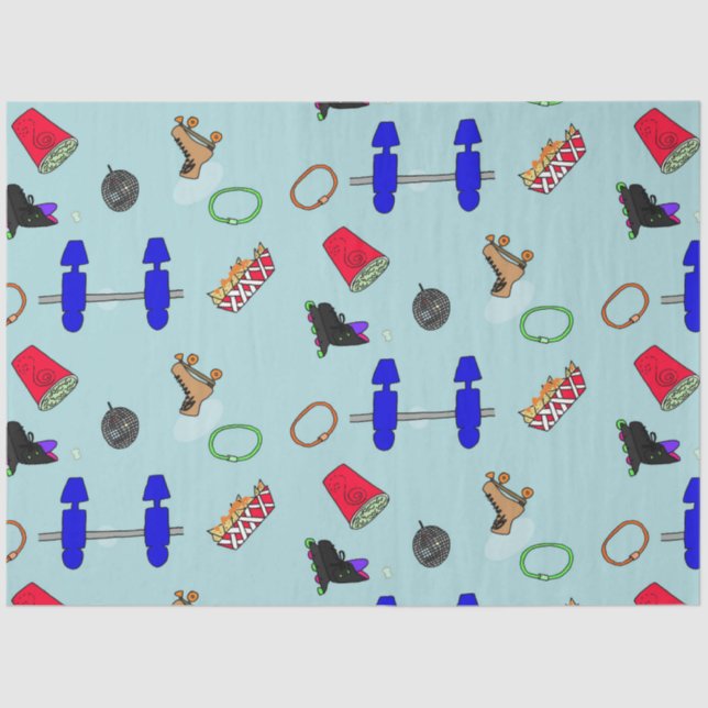 Mousseline Papier papier tissu Retro Skating Party (Recto)