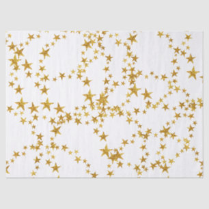 Mousseline Papier papier tissu simple Gold et White Star