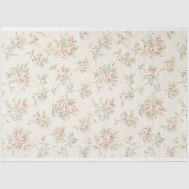 Mousseline Papier peint à fleurs rose pâle (Recto)