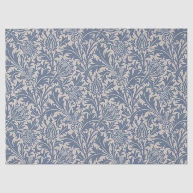 Mousseline Papier peint Chardon Bleu Ardoise de William Morri (Recto)