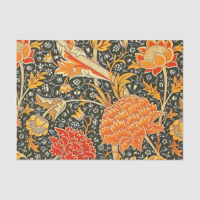 Mousseline Papier peint fleur de William Morris Cray  (Recto)