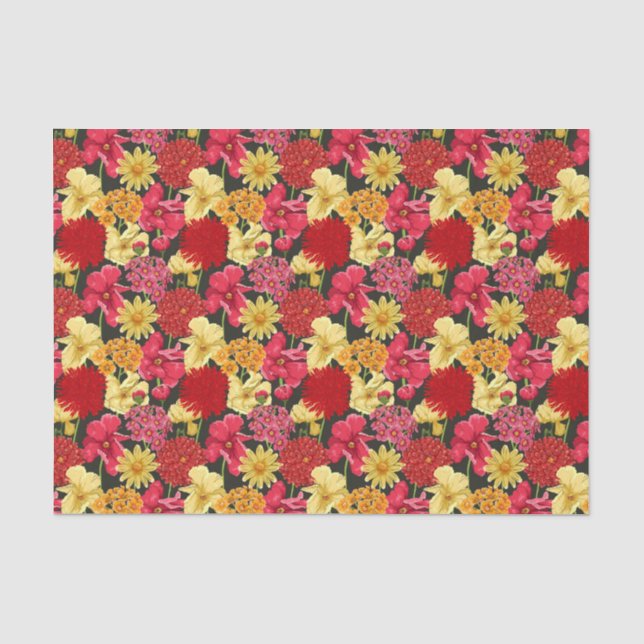 Mousseline Papier peint floral dans le style d'aquarelle (Recto)