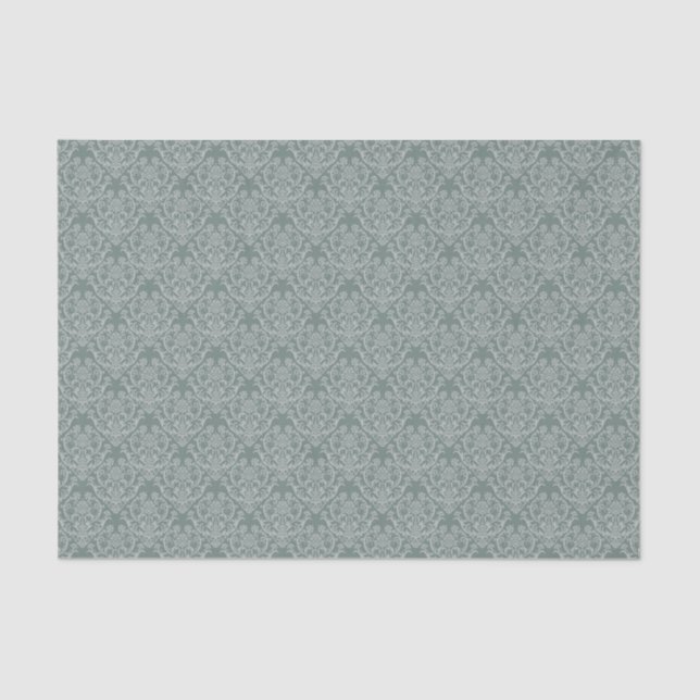 Mousseline Papier peint floral vert (Recto)