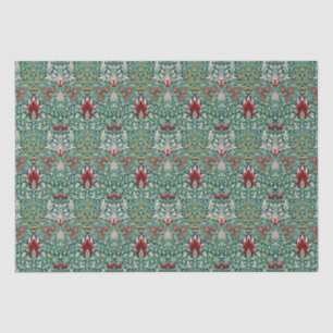 Mousseline Papier peint floral vert forêt de William Morris