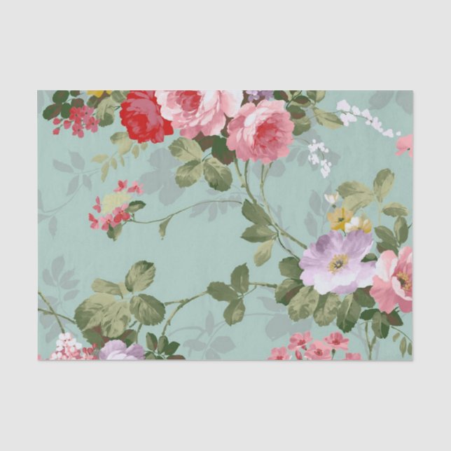 Mousseline Papier peint floral vintage (Recto)
