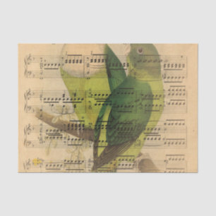 Mousseline Papier peint victorien d'oiseau d'aquarelle de
