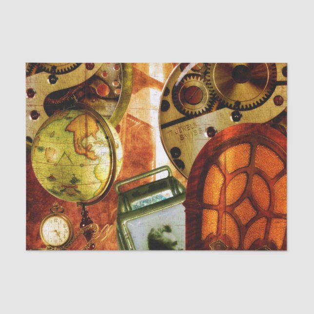 Mousseline Papier peint vintage de Steampunk (Recto)