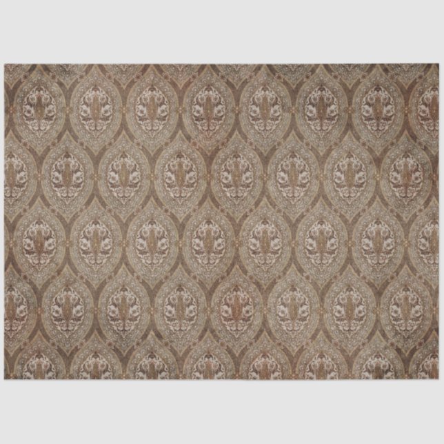 Mousseline Papier peint vintage Ephemera Motif Sepia Découpag (Recto)