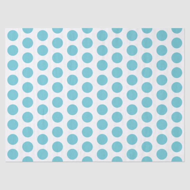 Mousseline Papier Pois bleu Aqua (Recto)