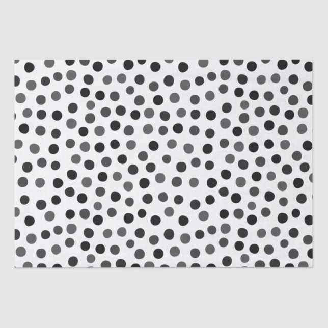 Mousseline Papier pois noir et blanc (Recto)