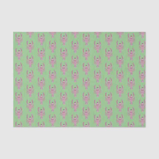 Mousseline Papier Rose  Rose de homard rose vert (Recto)