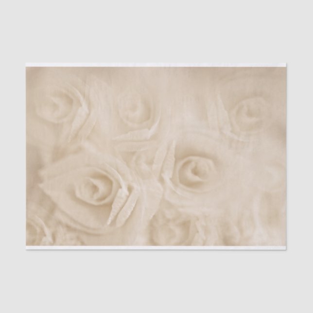 Mousseline Papier Sepia Roses (Recto)