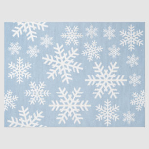 Mousseline Papier Snowflake Blue Holiday Motif sans couture