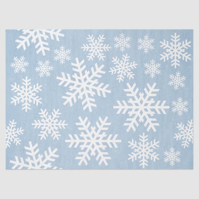 Mousseline Papier Snowflake Blue Holiday Motif sans couture (Recto)