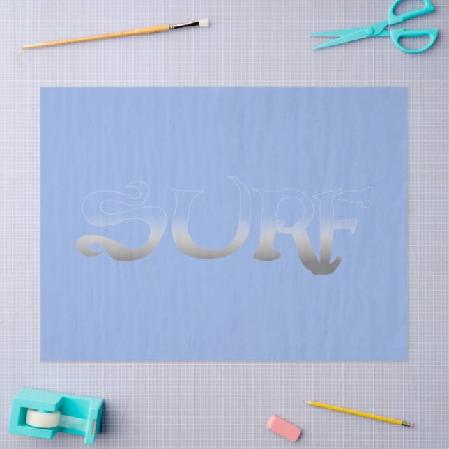 Mousseline papier surf bleu fond (Artisanat)